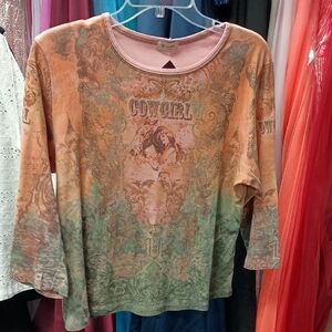 Cowgirl Graphic Women's Top - Multicolor